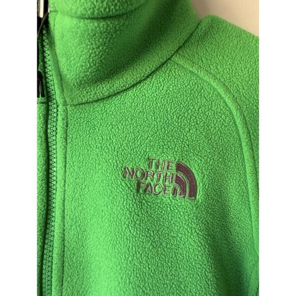 North Face Jacket Womens Medium Green Full Zip Fleece Outdoors Hiking Pullover - Picture 3 of 7